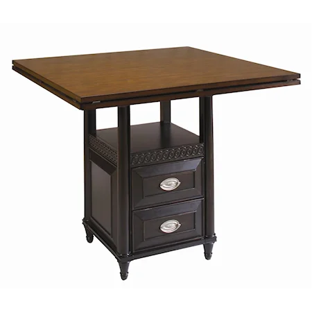 Counter Height Table with Storage Pedestal